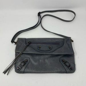 Balenciaga Arena Envelope Gray Lambskin Leather Cross Body Bag